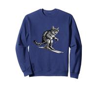 Funny Skiing Cat for Skiers And Cat Lovers Felpa
