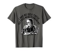 Funny Skull Tattoo Quote Coffee Goth Punk Permanent Tattoo Maglietta