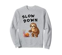 Funny Sloth And Snail Hilarious Slow Down Sloth Meme Felpa