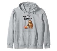 Funny Sloth And Snail Hilarious Slow Down Sloth Meme Felpa con Cappuccio