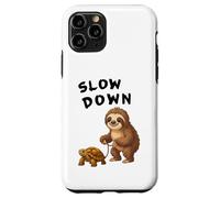 Funny Sloth And Turtle Hilarious Slow Down Sloth Meme Custodia per iPhone 11 Pro