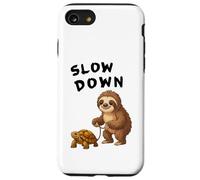 Funny Sloth And Turtle Hilarious Slow Down Sloth Meme Custodia per iPhone SE (2020) / 7/8