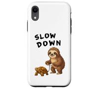 Funny Sloth And Turtle Hilarious Slow Down Sloth Meme Custodia per iPhone XR