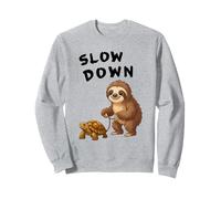 Funny Sloth And Turtle Hilarious Slow Down Sloth Meme Felpa