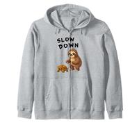 Funny Sloth And Turtle Hilarious Slow Down Sloth Meme Felpa con Cappuccio