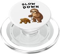 Funny Sloth And Turtle Hilarious Slow Down Sloth Meme PopSockets PopGrip per MagSafe