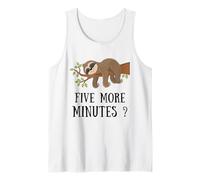 Funny Sloth Five More Minutes Sleep Bed Pajama Nightgown Canotta