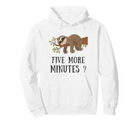 Funny Sloth Five More Minutes Sleep Bed Pajama Nightgown Felpa con Cappuccio