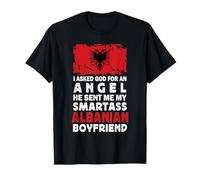 Funny Smartass Albanian Boyfriend Albania Flag Maglietta