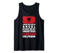 Funny Smartass Albanian Girlfriend Albania Flag Heritage Canotta