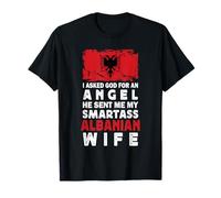 Funny Smartass Albanian Wife Albania Flag Spouses Maglietta