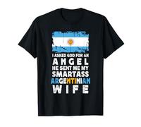 Funny Smartass Argentinian Wife Argentina Flag Spouses Maglietta