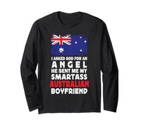 Funny Smartass Australian Boyfriend Australia Flag Maglia a Manica