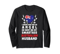 Funny Smartass Australian Husband Australia Flag Spouses Maglia a Manica