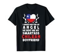 Funny Smartass Chilean Boyfriend Chile Flag Maglietta