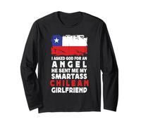 Funny Smartass Chilean Girlfriend Chile Flag Maglia a Manica