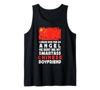 Funny Smartass Chinese Boyfriend China Flag Canotta