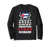 Funny Smartass Cuban Husband Cuba Flag Spouses Maglia a Manica