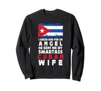 Funny Smartass Cuban Wife Cuba Flag Spouses Felpa