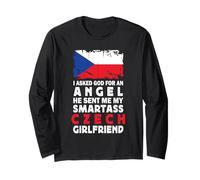 Funny Smartass Czech Girlfriend Czech Republic Flag Maglia a Manica