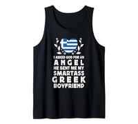 Funny Smartass Greek Boyfriend Greece Flag Canotta