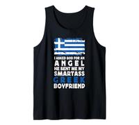 Funny Smartass Greek Boyfriend Greece Flag Canotta
