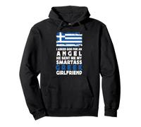 Funny Smartass Greek Girlfriend Greece Flag Felpa con Cappuccio