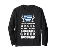 Funny Smartass Greek Husband Greece Flag Spouses Maglia a Manica