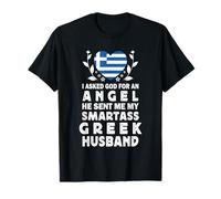 Funny Smartass Greek Husband Greece Flag Spouses Maglietta