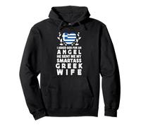Funny Smartass Greek Wife Greece Flag Spouses Felpa con Cappuccio