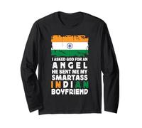 Funny Smartass Indian Boyfriend India Flag Maglia a Manica