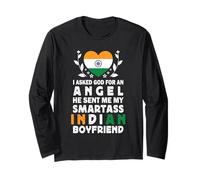 Funny Smartass Indian Boyfriend India Flag Maglia a Manica