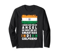 Funny Smartass Indian Girlfriend India Flag Maglia a Manica
