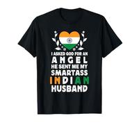 Funny Smartass Indian Husband India Flag Spouses Maglietta