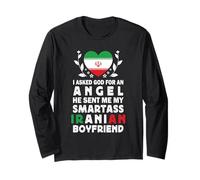 Funny Smartass Iranian Boyfriend Iran Flag Maglia a Manica