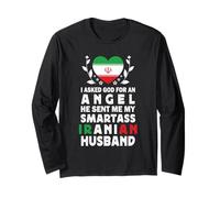 Funny Smartass Iranian Husband Iran Flag Spouses Maglia a Manica