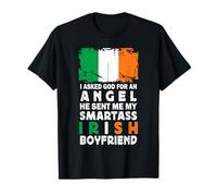 Funny Smartass Irish Boyfriend Ireland Flag Maglietta