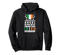 Funny Smartass Irish Husband Ireland Flag Spouses Felpa con Cappuccio