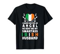 Funny Smartass Irish Husband Ireland Flag Spouses Maglietta