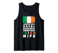 Funny Smartass Irish Wife Ireland Flag Spouses Canotta