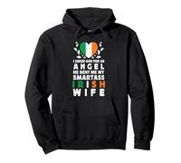 Funny Smartass Irish Wife Ireland Flag Spouses Felpa con Cappuccio