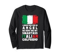 Funny Smartass Italian Girlfriend Italy Flag Maglia a Manica
