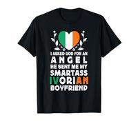 Funny Smartass Ivorian Boyfriend Ivory Coast Flag Maglietta