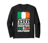 Funny Smartass Ivorian Girlfriend Ivory Coast Flag Maglia a Manica