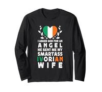 Funny Smartass Ivorian Wife Ivory Coast Flag Spouses Maglia a Manica