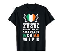 Funny Smartass Ivorian Wife Ivory Coast Flag Spouses Maglietta