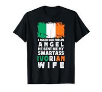 Funny Smartass Ivorian Wife Ivory Coast Flag Spouses Maglietta