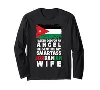 Funny Smartass Jordanian Wife Jordan Flag Spouses Maglia a Manica