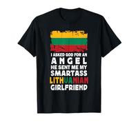 Funny Smartass Lithuanian Girlfriend Lithuania Flag Maglietta