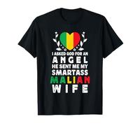 Funny Smartass Malian Wife Mali Flag Spouses Maglietta